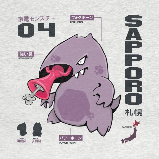 Sapporo, Fog Horn Kawaii cute beast, Japanese style by BOEC Gear